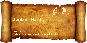 Junker Mária névjegykártya